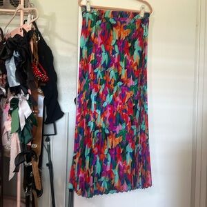 Floral pleated maxi skirt 2x